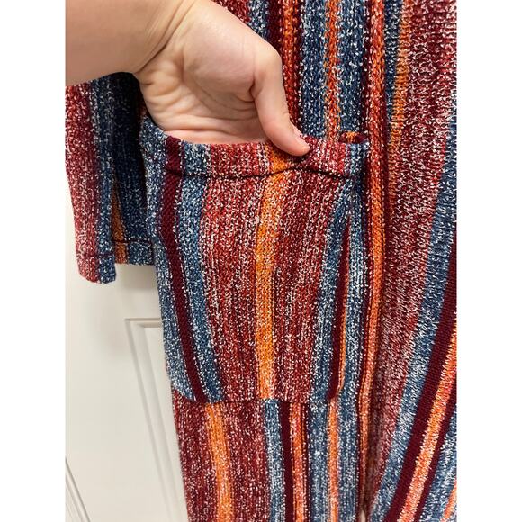 Billabong Women's Seventy Something Striped open-front cardigan multicolor L - Picture 4 of 6